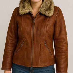 Vintage y2k 2000s Giacca Faux leather afghan penny Lane inspired jacket XL